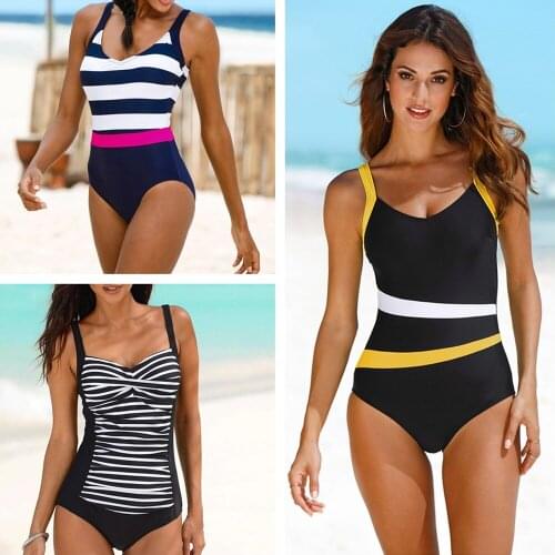 2021 New One Piece Swimsuit Plus Size Swimwear Women Classic Vintage Bathing Suits Beachwear Backless Slim Swim Wear M~2XL