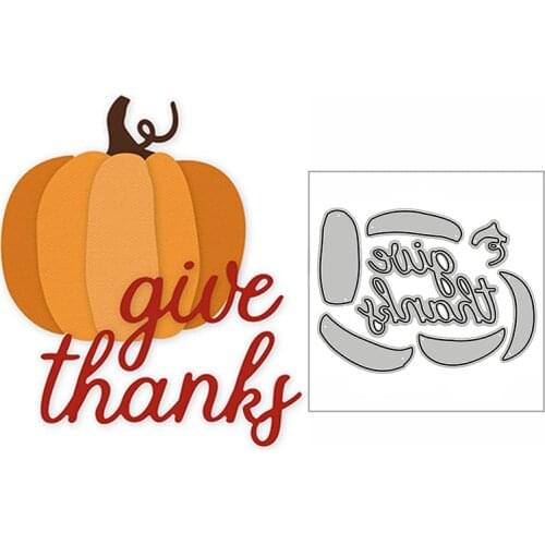 New Thanks Give Autumn Pumpkin Word 2020 Metal Cutting Dies for DIY Scrapbooking and Card Making Decor Embossing Craft No Stamps
