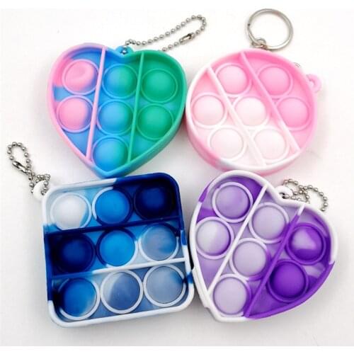 New Anti-Stress Simpl Dimmer Fidget Toys Adult Push Bubble Fidget Sensory Toy Key Ring Pop It Kids Adults Educational Brinquedos