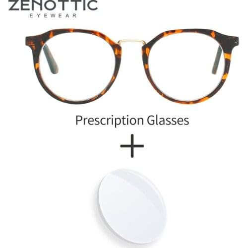 ZENOTTIC Design Prescription Glasses for Men Women Round Clear Lens Optical Frame Progressive Prescription Eyeglasses