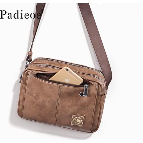 Padieoe crossbody bags for men leather shoulder bags satchel bag sling bag purses fashion vintage