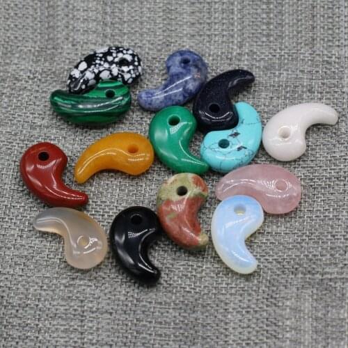 2Pcs Natural Stone Pendant Comma-Shaped Semi-Precious Charms For Jewelry Making DIY Necklace Bracelet Earrings Accessory