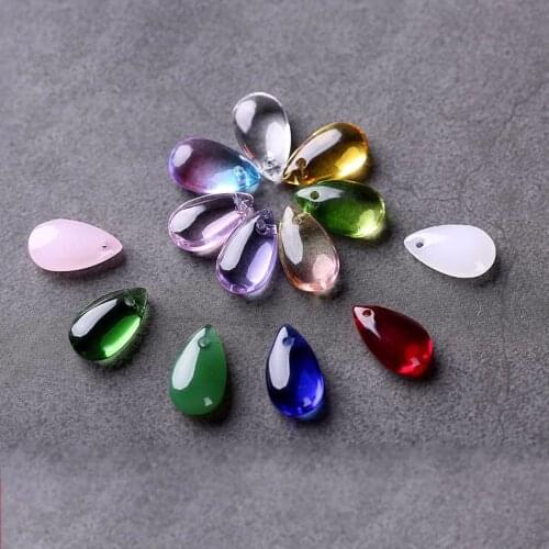 REGELIN 10pcs/lot 8x14mm Water Drop Glasses Bead Gradient Color Czech Glass Charm Loose Beads for DIY Necklace Jewelry Making