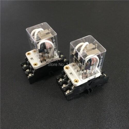 2sets JQX-38F-3Z 40A HHC71B High Power Relay 12VDC 24VDC 110VAC 220VAC Electromagnetic Relays 11Pin 3PDT w Socket Base