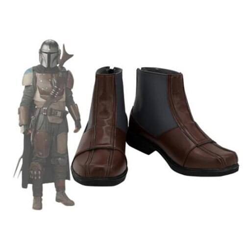 Star-Wars The Mandalorian Cosplay Boots Shoes Brown Men Shoes Costume Customized Accessories Halloween Party Shoes
