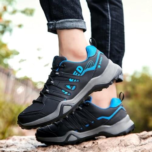 Mens Climbing Shoes Fashion Wear-Resistant Outdoor Hiking Slip-On Shoes Thick bottom Non-Slip Vacation Hunting Casual Shoes