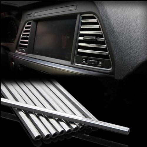 Car styling U Shaped DIY Air Vent Grille Decoration Strip for Hyundai IX35 IX45 Sonata Verna Solaris Elantra Tucson Mistra IX25