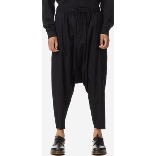 Cropped cotton pants with drawstring elastic waist bloomers