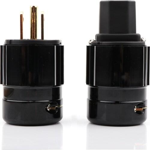 Pair High End Performance FI-28M(G) AC connector US Power Connector + IEC female connector Hi-end Audiophile