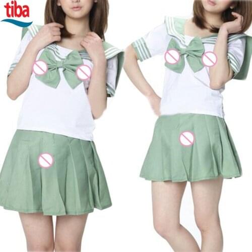 S M L XL skirt cosplay student Sexy lingerie uniforms sexy bow costumes women Sex Products Sexy Role play sailor suit