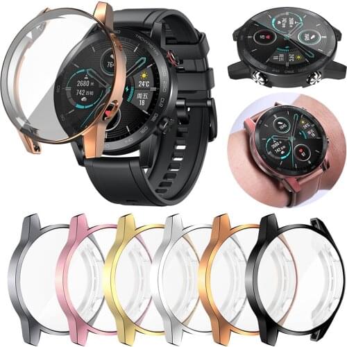 Plating TPU Protective Case Cover For Huawei Honor Magic Watch 2 46mm Full Coverage Protector Shell Bumper