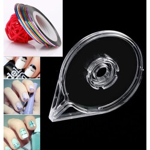 1 x Transparent Striping Tape Case Nail Art 10pcs DIY Line Sticker Holder Portable Box DIY Useful Nail Art Accessory