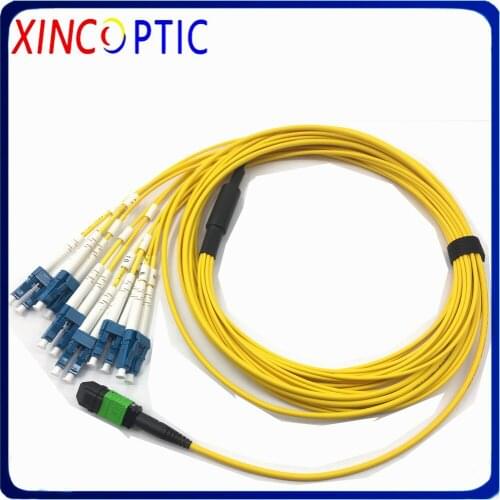 12C MPO/APC Female(SENKO)-Duplex LC/ST/FC/SCUPC SM G657A1 12Core 3.0mm LSZH Fanout 12F Mini Yellow 1M Fiber Optical Patch Cord
