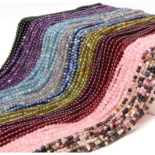 15.5" Polished Round Grade AA 3 mm Natural Garnet Beads Small Drilled Spacer Strand Beaded For DIY Making Jewelry Accessory Gift