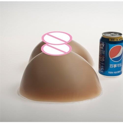 1600g/pair EE Cup Full Silicone Breast Forms Enhancer Brown Skin Fake Boobs For Crossdresser Drag Queen Shemale Transgender
