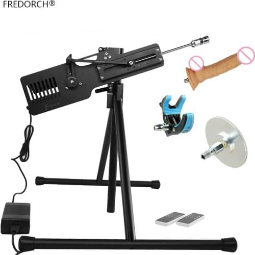 2020 F14 Triangle Bracket 360 ° full angle Sex Machine 0-30DB RF remote control with VAC-U-LOCK Suction Cup and L15cm dildo