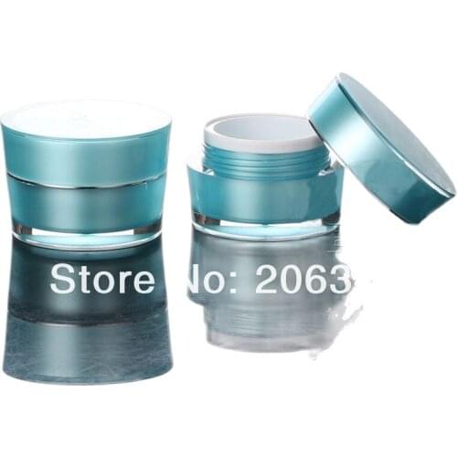 30G blue cone-shape cream jar with silver line , cosmetic container,,cream jar,Cosmetic Jar,Cosmetic Packaging