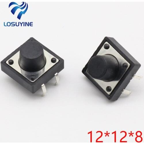 30pcs/lot 12x12x8MM 4PIN G85 Tactile Tact Push Button Micro Switch Self-reset New DIP Top Copper Russia