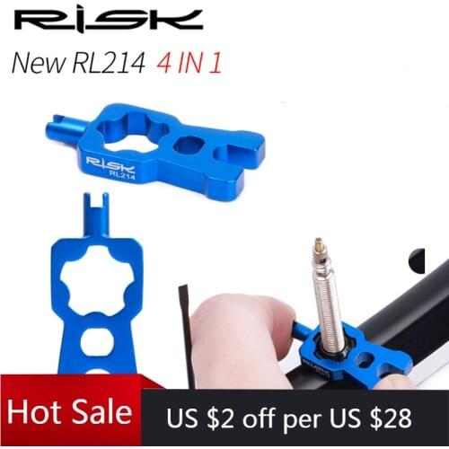 RISK 4 IN 1 Bike Valve Tools Wrench MTB Road Bicycle Valve Removal Installation Tool Portable Presta Valve Core Repair Tools