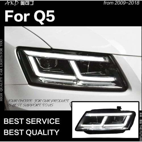 AKD Car Styling for Audi Q5 Headlights 2009-2018 Q5 LED Headlight DRL Hid Head Lamp Angel Eye Bi Xenon Accessories