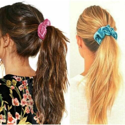 12 Pcs Hair Scrunchies Velvet Elastic Hair Bands Scrunchy Ties Ropes Accessories -MX8