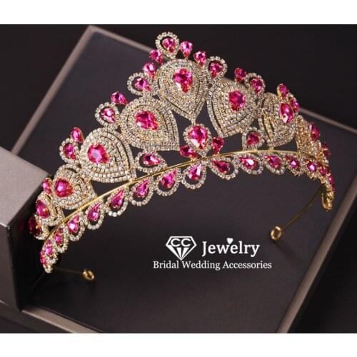 CC Wedding Crown Hair Jewelry Hairband Engagement Accessories for Women Princess Tiara Luxury Pageant Hairwear Full Crystal KC15