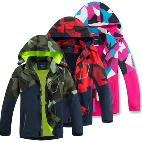 Boy Girls Waterproof Coat Detachable Cap Autumn Winter Outerwear Windbreaker Children Jacket For Kids Hooded girl Coat
