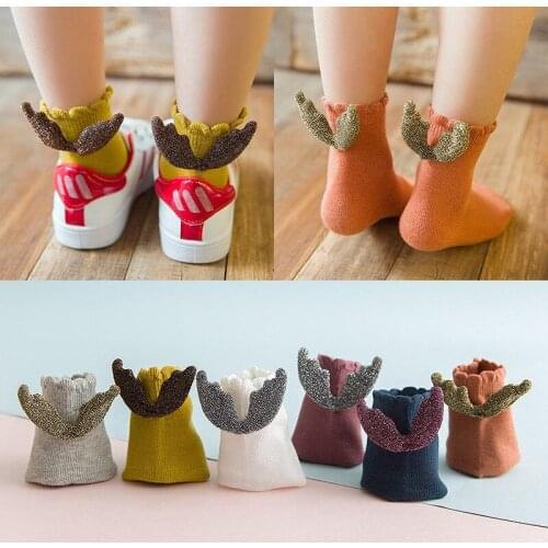 Baby Socks Angel Wings Design Socks For Girls Kids Socks Childrens Foot Wear Ruffled Knitted Filamentary Silver Fashion Socks