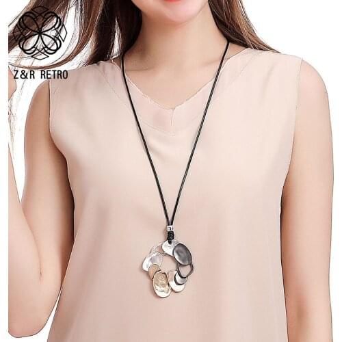 Trend Chunky Long Collar Chains Necklace for Women Korean Chokers Costume Body Jewelry Pendants Suspension Goth 2021 Accessories