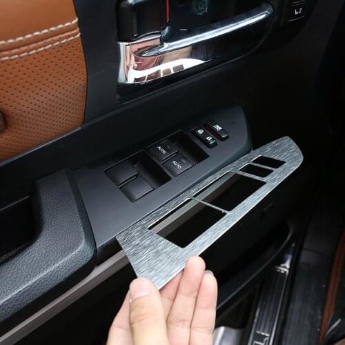 For Toyota Tundra 2014-2020 Car styling Aluminum alloy Car Window Lift Switch Buttons Frame Cover Stickers Car Accessories