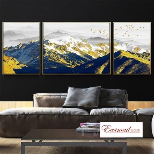 EECAMAIL DIY Diamond Painting Full Diamond Embroidery Sofa Background Triptych Diamond Hanging Painting No Frame