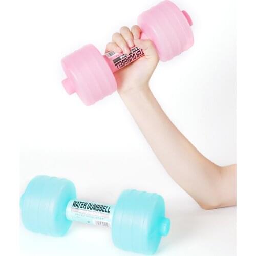 Fitness Barbell Gym Weight Loss Women Fitness Water Dumbbell Weight Body Building Plastic Bottle Exercise Equipment