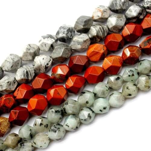 Picasso Red Jaspers StoneFaceted Round Beads Natural Stone Beads For Jewelry Making Bracelet 6/8/10mm 15inches