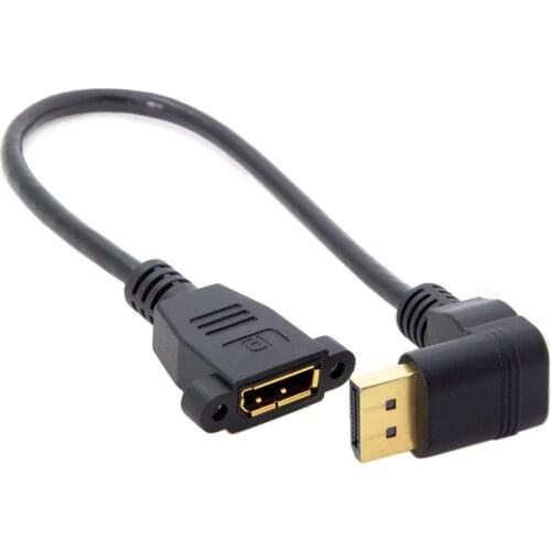 Cablecc DisplayPort Display Port Male to Female 90 Degree Up Down Angled Extension Cable