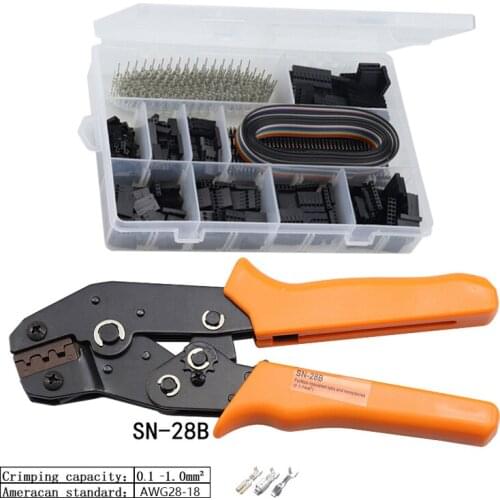 Terminals Wire Crimping Pliers DuPont 2.54/2.8/3.0/3.96/4.8Spring Terminal SN28B Ratchet Crimping Plier Terminals Clamp Kit Tool