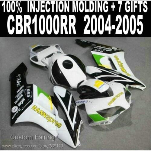 Injection bodywork fairing kit for CBR1000RR 2004 2005 white black green fairings set CBR1000RR 04 05 MR55
