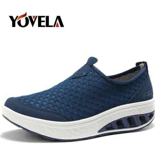 Summer Women Mesh Platform Sneakers Breathable Fashion Casual Shake Shoes Ladies Flats Loafers Damping Thick-soled Women Shoes