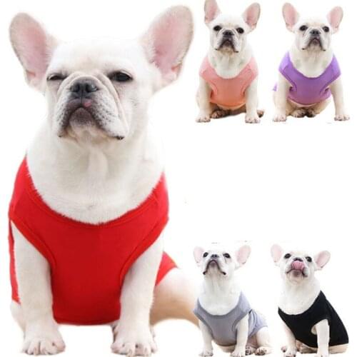 Summer Pet Clothes Puppy Solid Color Dog Shirt Clothing Soft Doggy Vest Cat Bottoming T Shirts for Small Medium Large Dogs