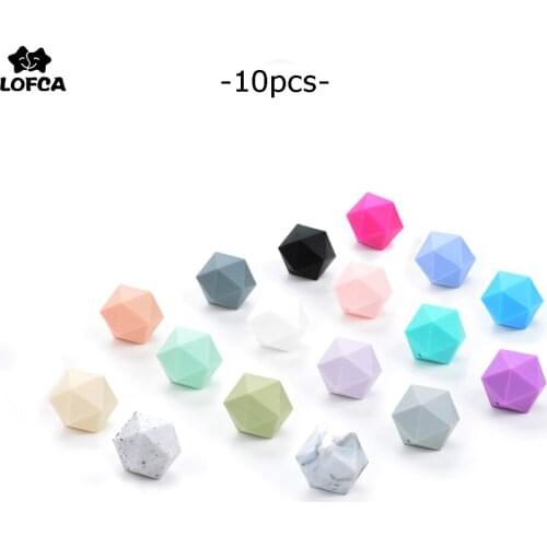 LOFCA 10pieces/lot Lcosahedron Silicone Beads For Teething Necklace Jewelry DIY Lcosahedron Beads Better Than Hexagon