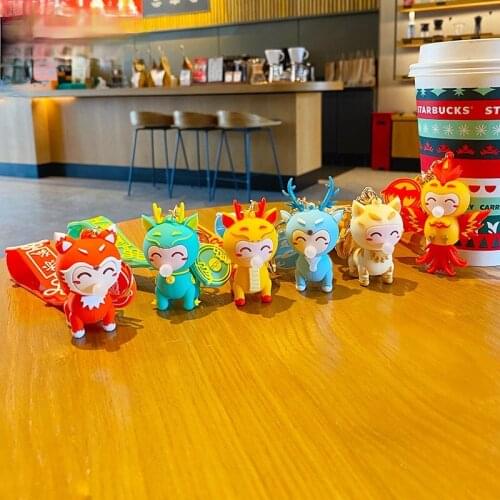 Trendy Cute Animal Unicorn Keychain Cartoon Cute Blessing Car Key Chain Ring Couple Backpack Accessories Creative Small Gifts