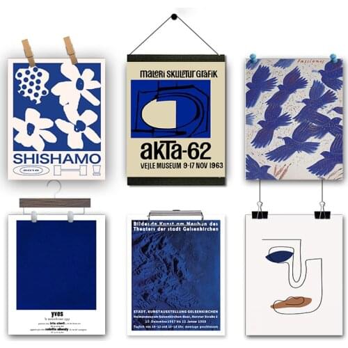 French Modern Artwork Wall Art Yves Klein Klein Blue Klein Monochrome Exhibition Poster Printable Art Canvas Print Painting