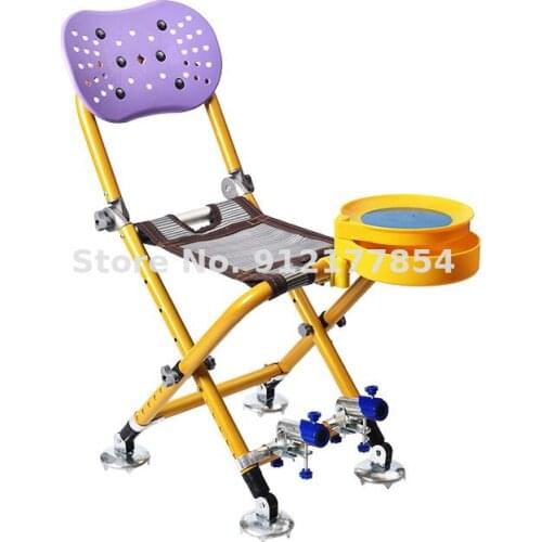 2020 New Folding Multifunctional Small Fishing Chair Super Light Carrying Fishing Chair Aluminum Alloy Lengthened Lifting Leg St