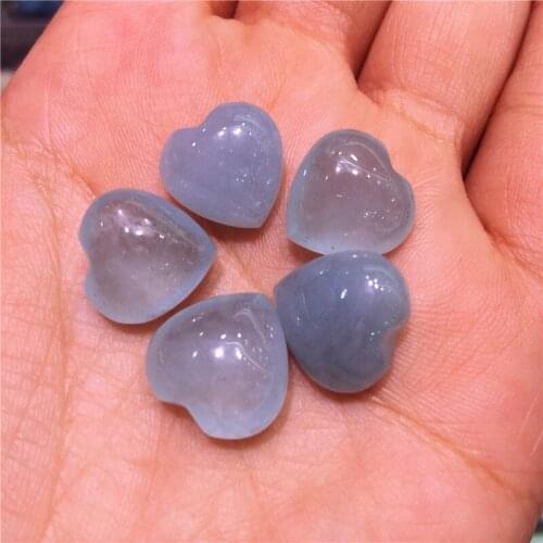 New arrivals natural aquamarine crystal lucky heart stone DIY pendant necklace gift 1pcs
