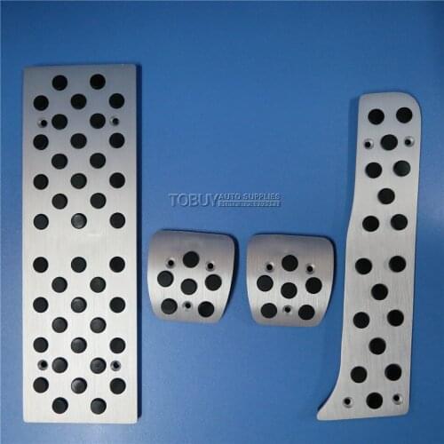 TTCR-II Aluminum Alloy Footrest Brake Accelerator Gas Brake Footrest Pedals Pad Fit For Audi A3 Q3 Q1 TT AT/MT Car Stickers