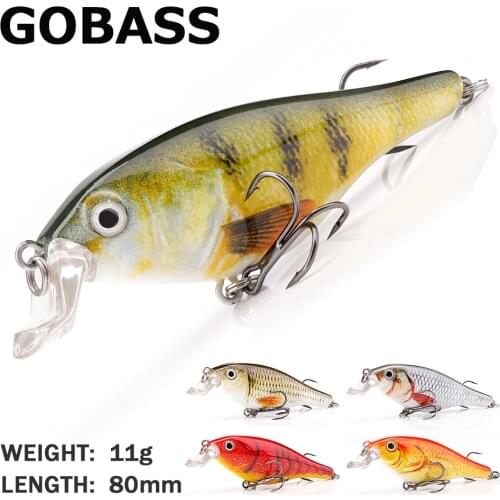 GOBASS Minnow Wobblers Fishing Lure For Fishing Tackle Isca Artificial Bait 80mm 11g Crankbait Fishing Equipment Crap For Bait