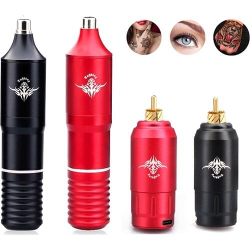 Professional Tattoo Rotary Pen With Wireless Power Supply Cartridge Needle Permanent Makeup Pen Body Art Tattoo Accessories
