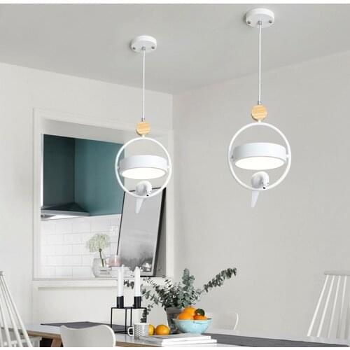 Nordic Restaurant Chandelier Modern Minimalist Single Head Bird Adjustable Bar LED Lamp Counter Kitchen Lamp