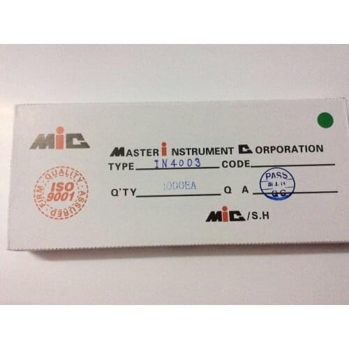 Brand New 1N4003 1N-4003 1N 4003 DO-41 1A 300V MIC DIP Rectifier Diode IN4003 1000pcs/box