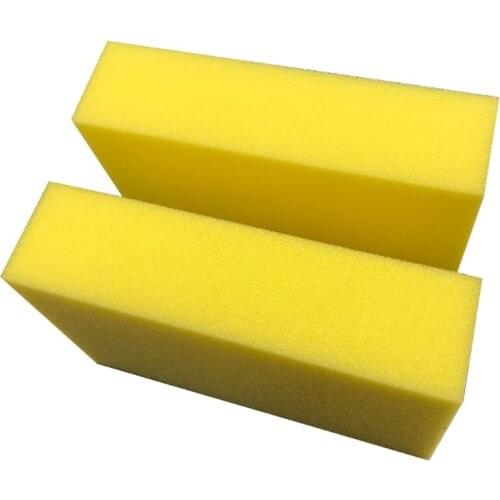 5 Pcs Yellow Car Wash Wax Square Sponge Extra Soft Large Size Washing Cellulose Wholesale