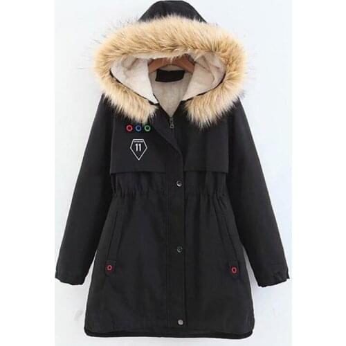 Womens winter cotton clothes 2019 long cotton jacket thick cotton clothing Hooded fur collar plus size